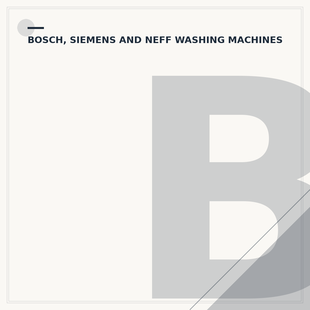 Bosch Series 4 Washing Machine Troubleshooting & Care