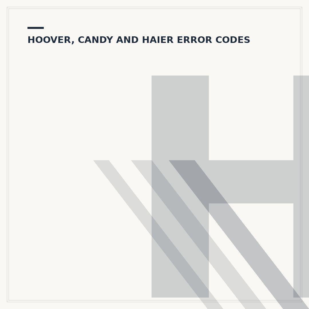 Hoover Washing Machine E08 Error: Causes and Solutions
