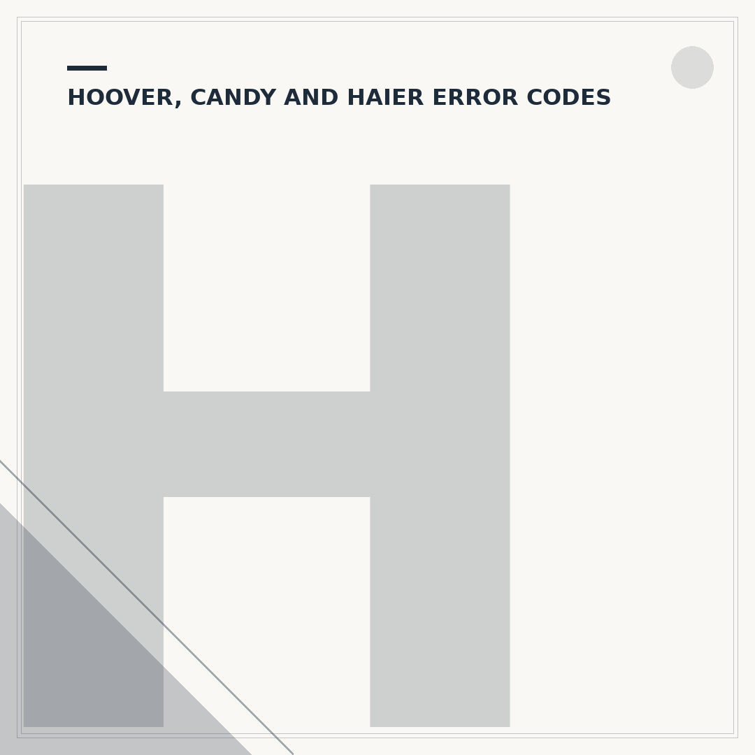 Hoover Washer Fault Code E03: What It Means & How to Fix