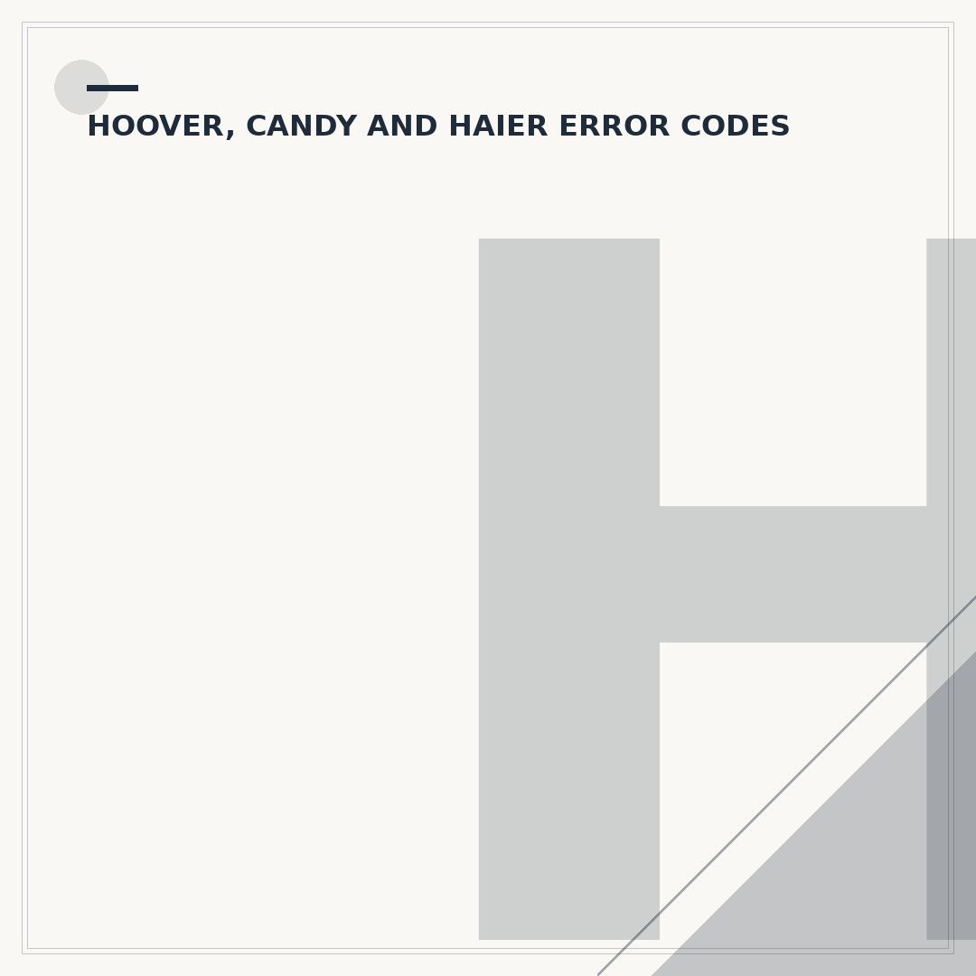 Hoover Washing Machine E16 Error: Fixes Explained