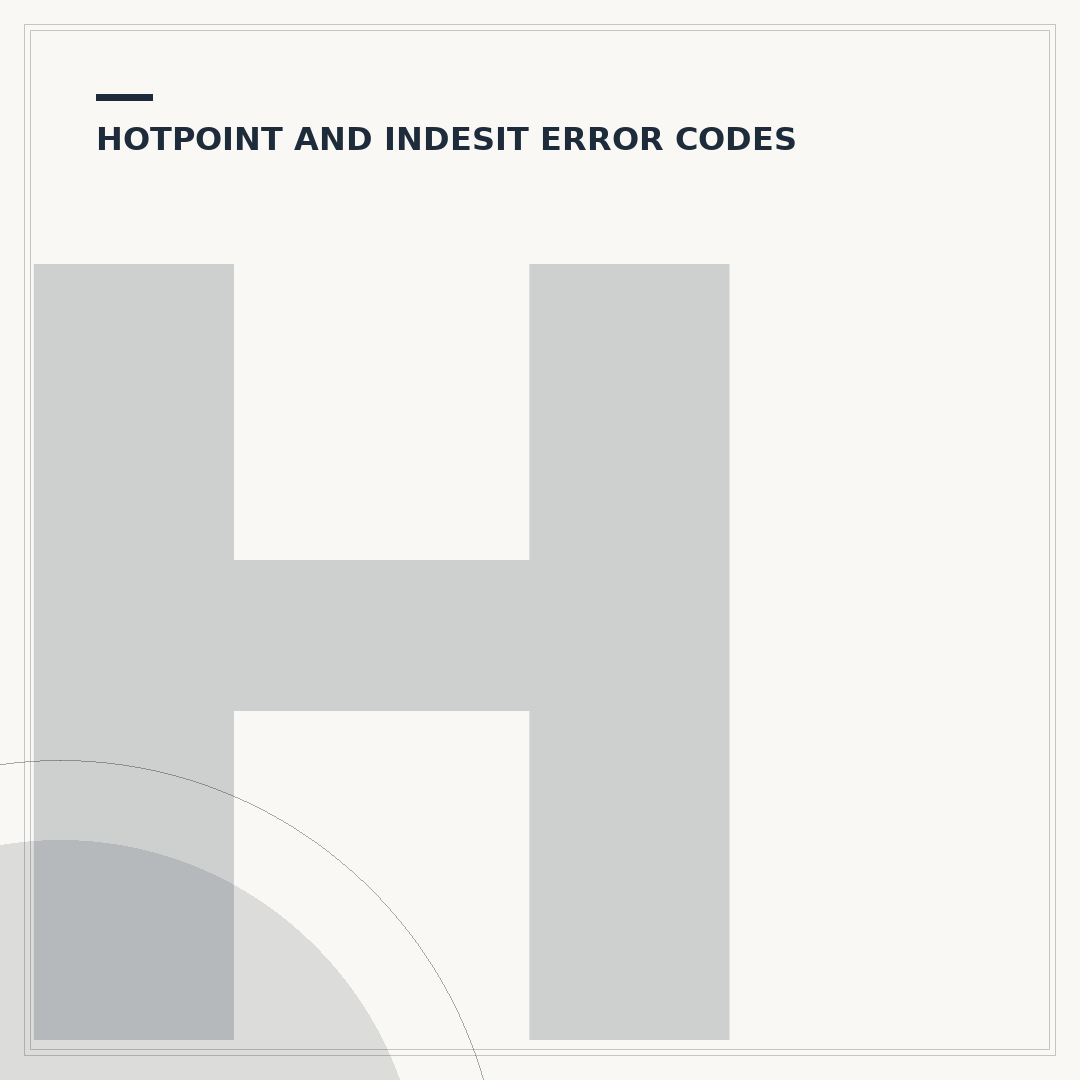 Hotpoint Washing Machine Error Codes Explained