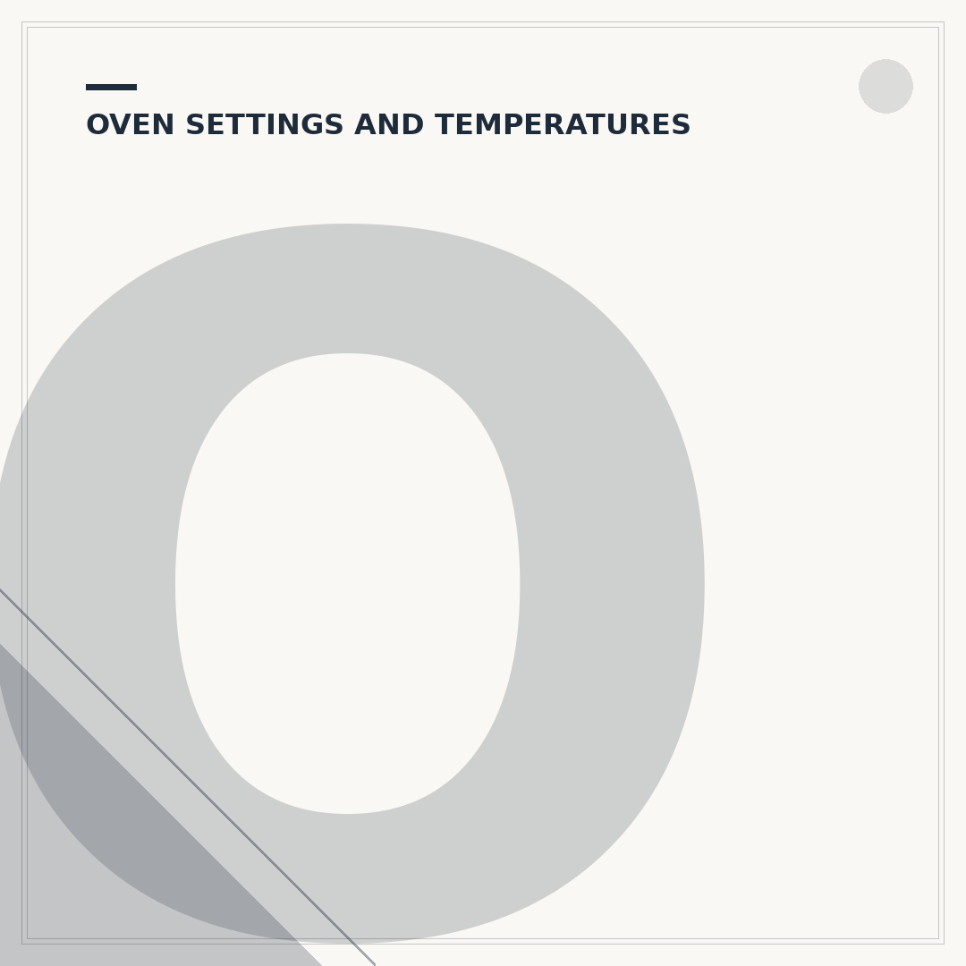 Oven Temperature Conversion Table