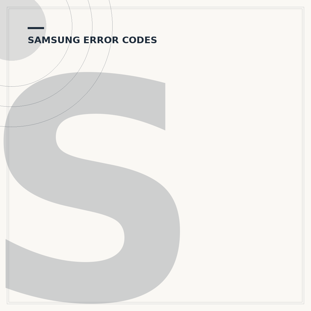 Samsung Washing Machine Fault Codes Explained