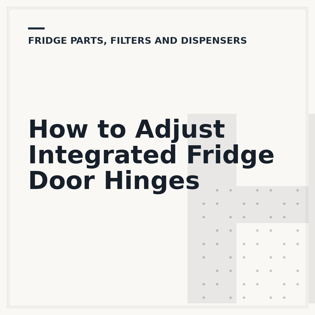 How to Adjust Integrated Fridge Door Hinges