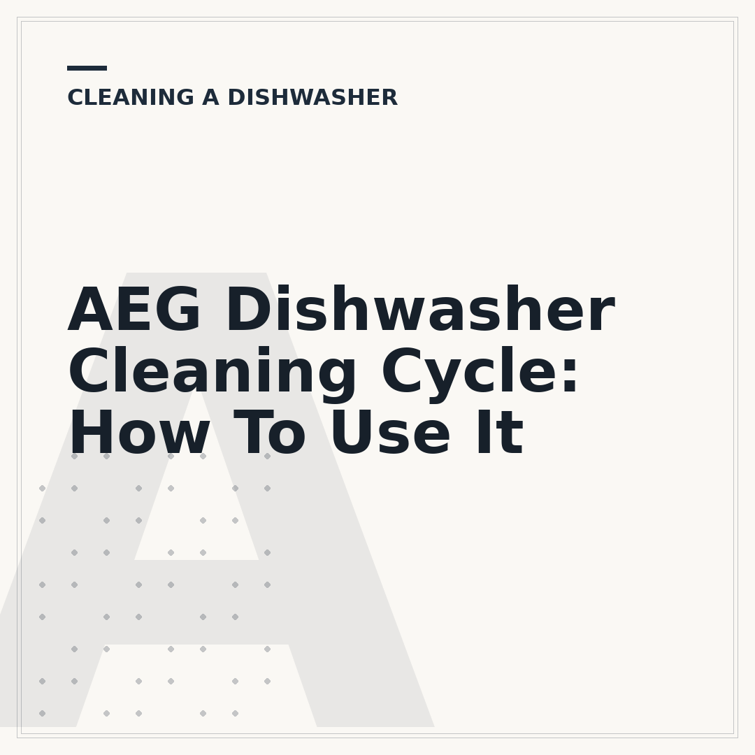 AEG Dishwasher Cleaning Cycle: How To Use It