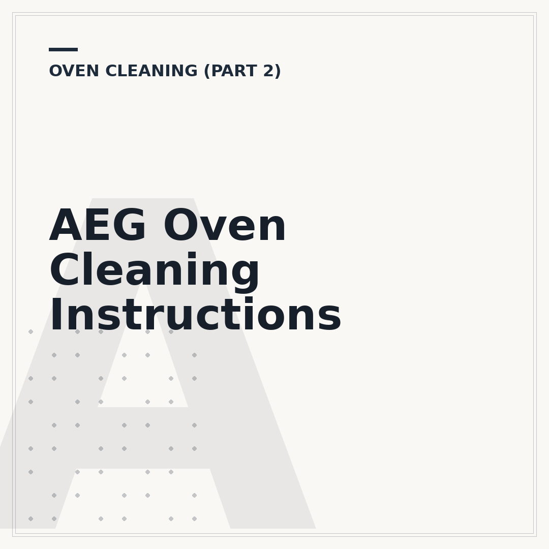 AEG Oven Cleaning Instructions
