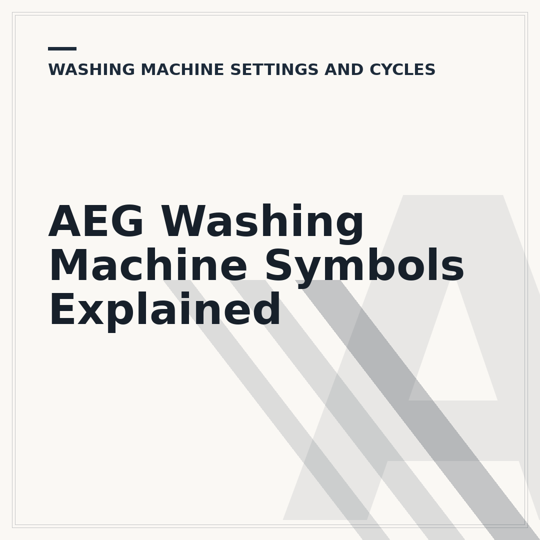 AEG Washing Machine Symbols Explained