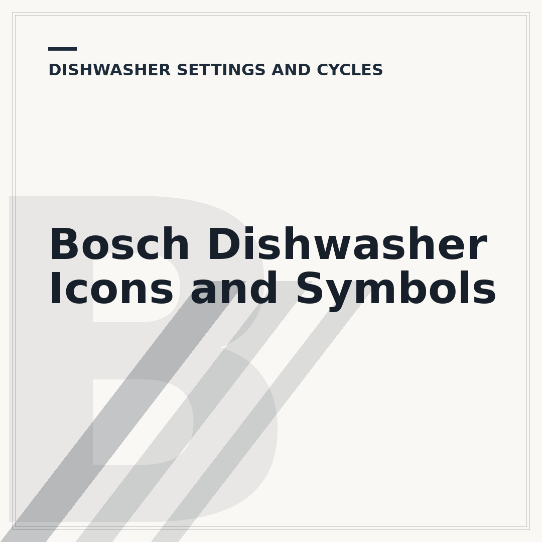 Bosch Dishwasher Icons and Symbols