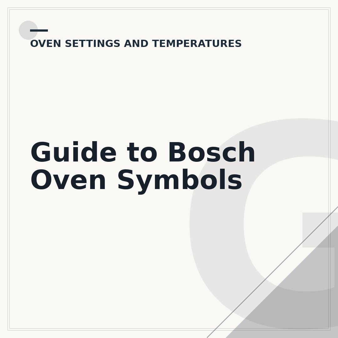 Guide to Bosch Oven Symbols