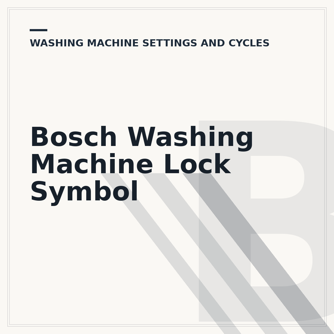 Bosch Washing Machine Lock Symbol
