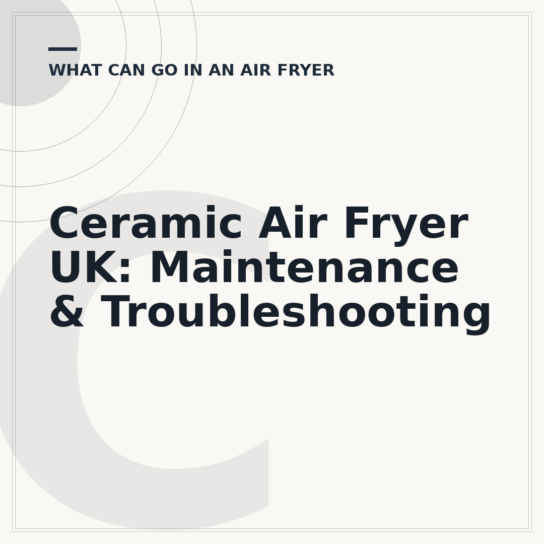 Ceramic Air Fryer UK: Maintenance & Troubleshooting