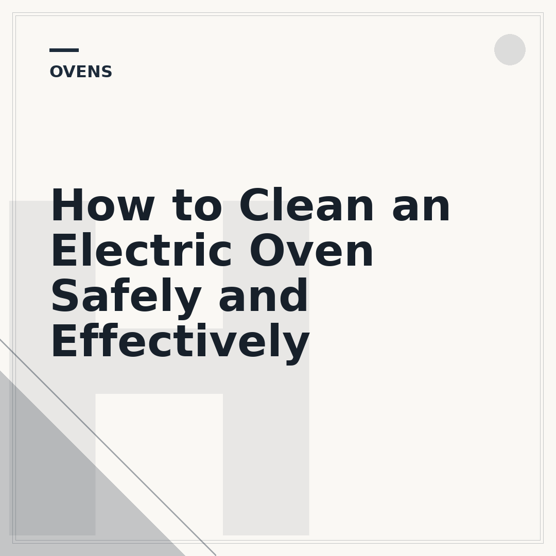 How to Clean an Electric Oven Safely and Effectively