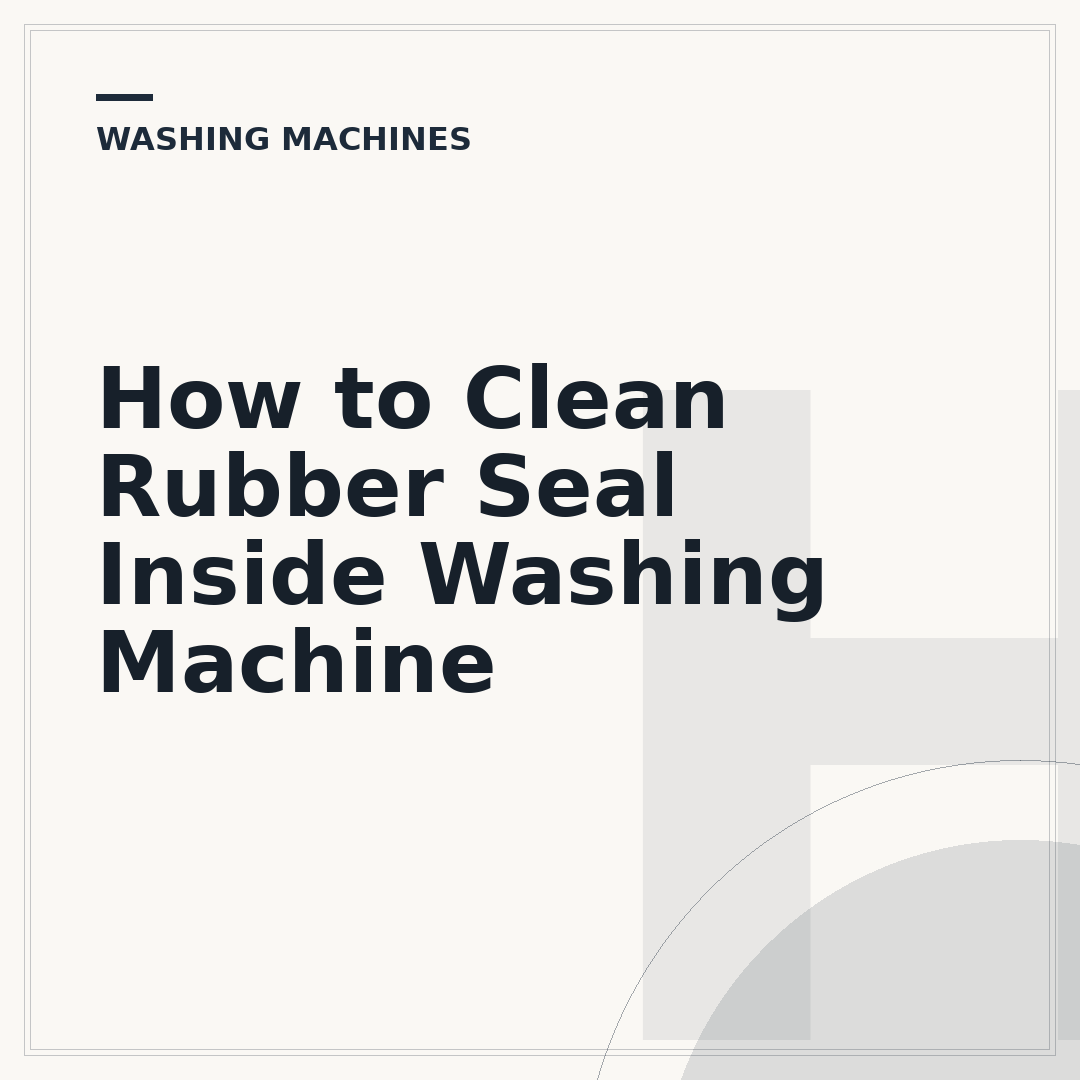 How to Clean Rubber Seal Inside Washing Machine