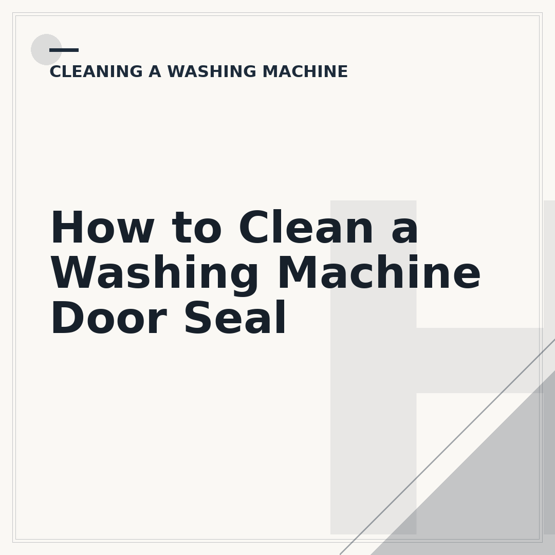 How to Clean a Washing Machine Door Seal