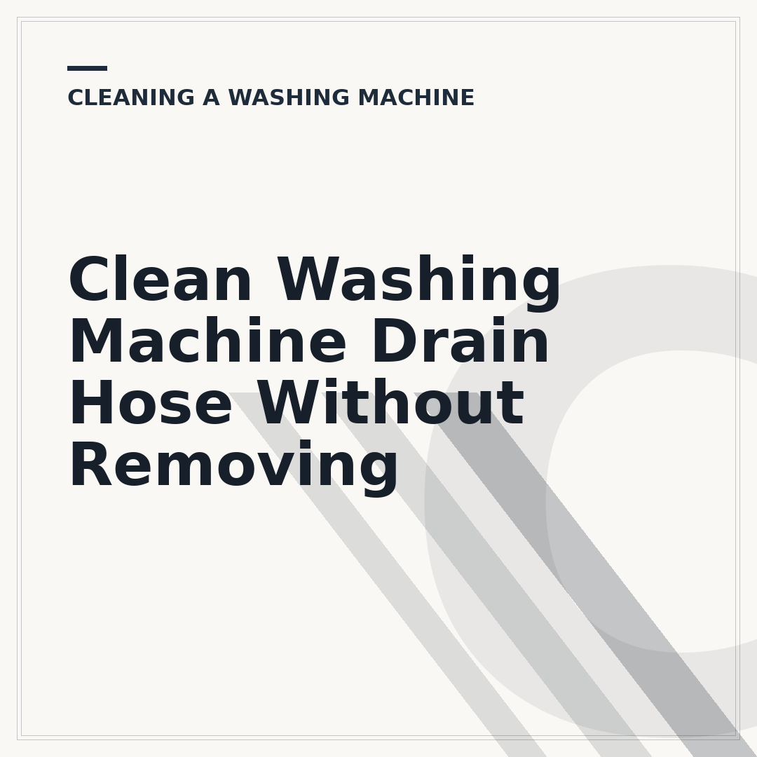 Clean Washing Machine Drain Hose Without Removing