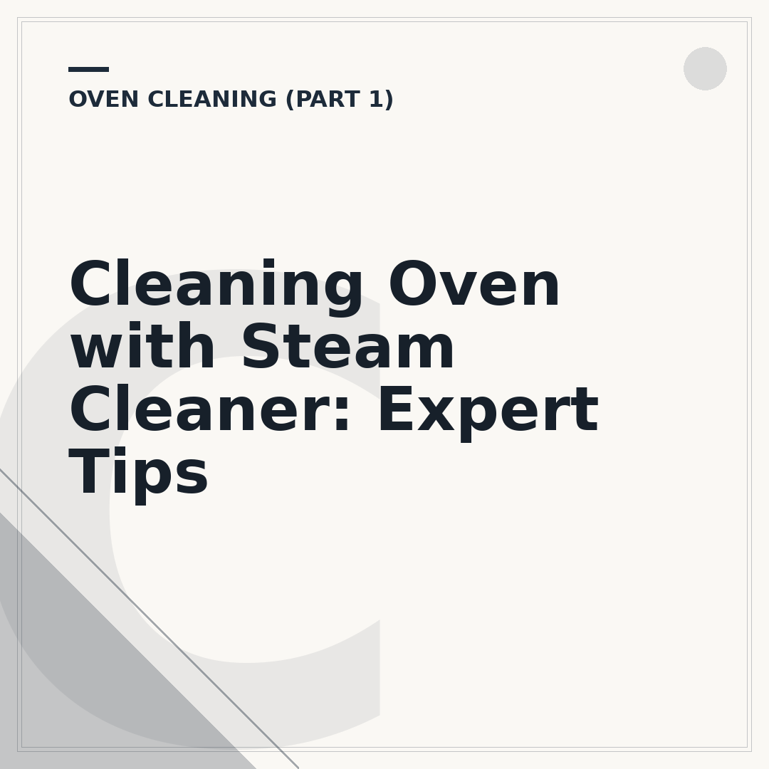 Cleaning Oven with Steam Cleaner: Expert Tips