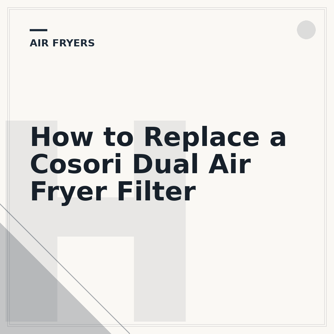 How to Replace a Cosori Dual Air Fryer Filter