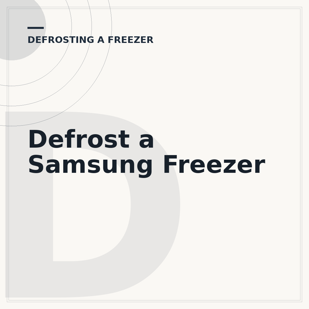 Defrost a Samsung Freezer