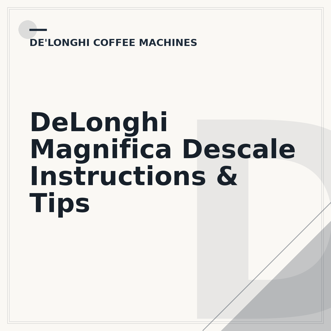 DeLonghi Magnifica Descale Instructions & Tips