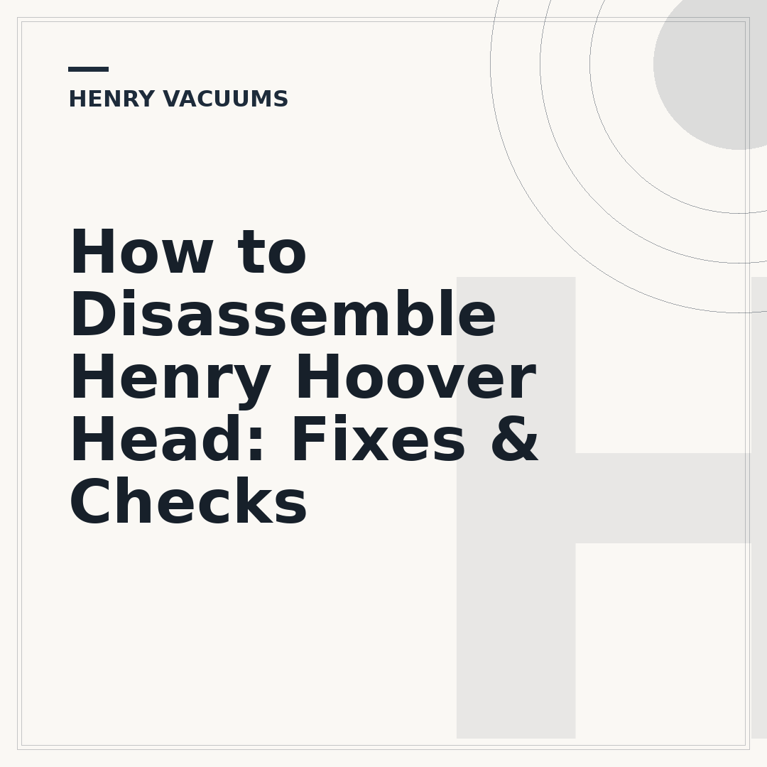 How to Disassemble Henry Hoover Head: Fixes & Checks