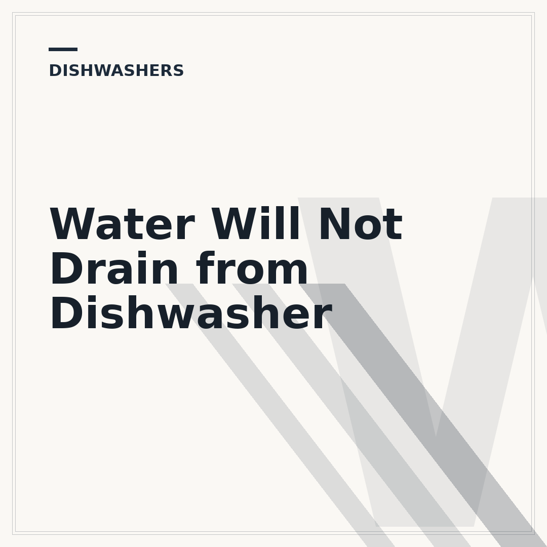 Water Will Not Drain from Dishwasher