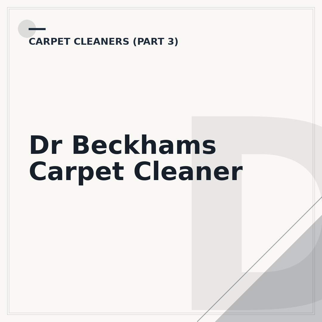 Dr Beckhams Carpet Cleaner