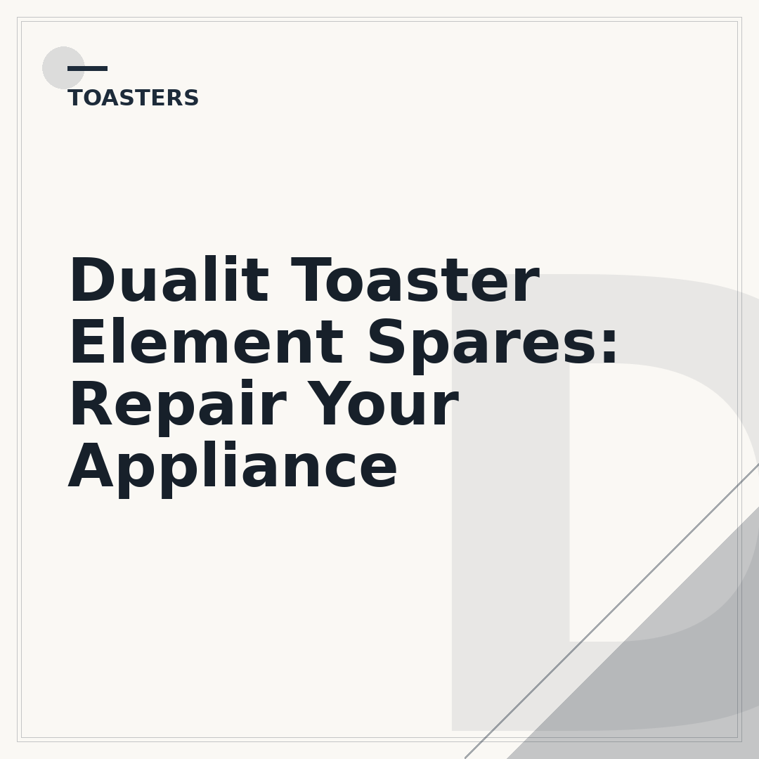 Dualit Toaster Element Spares: Repair Your Appliance