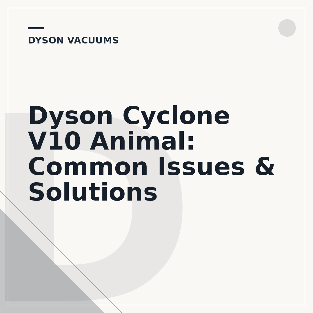 Dyson Cyclone V10 Animal: Common Issues & Solutions