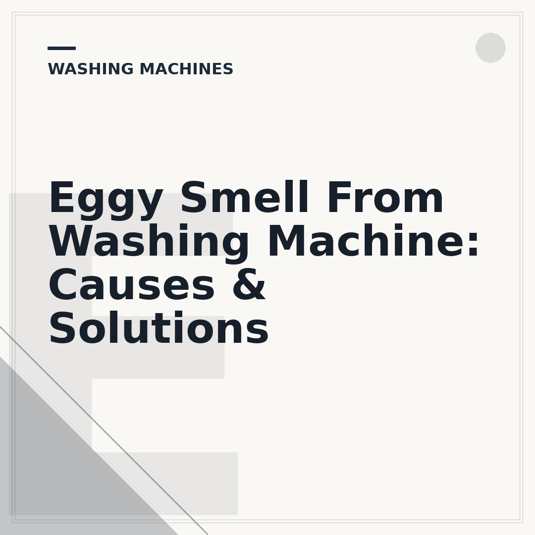 Eggy Smell From Washing Machine: Causes & Solutions