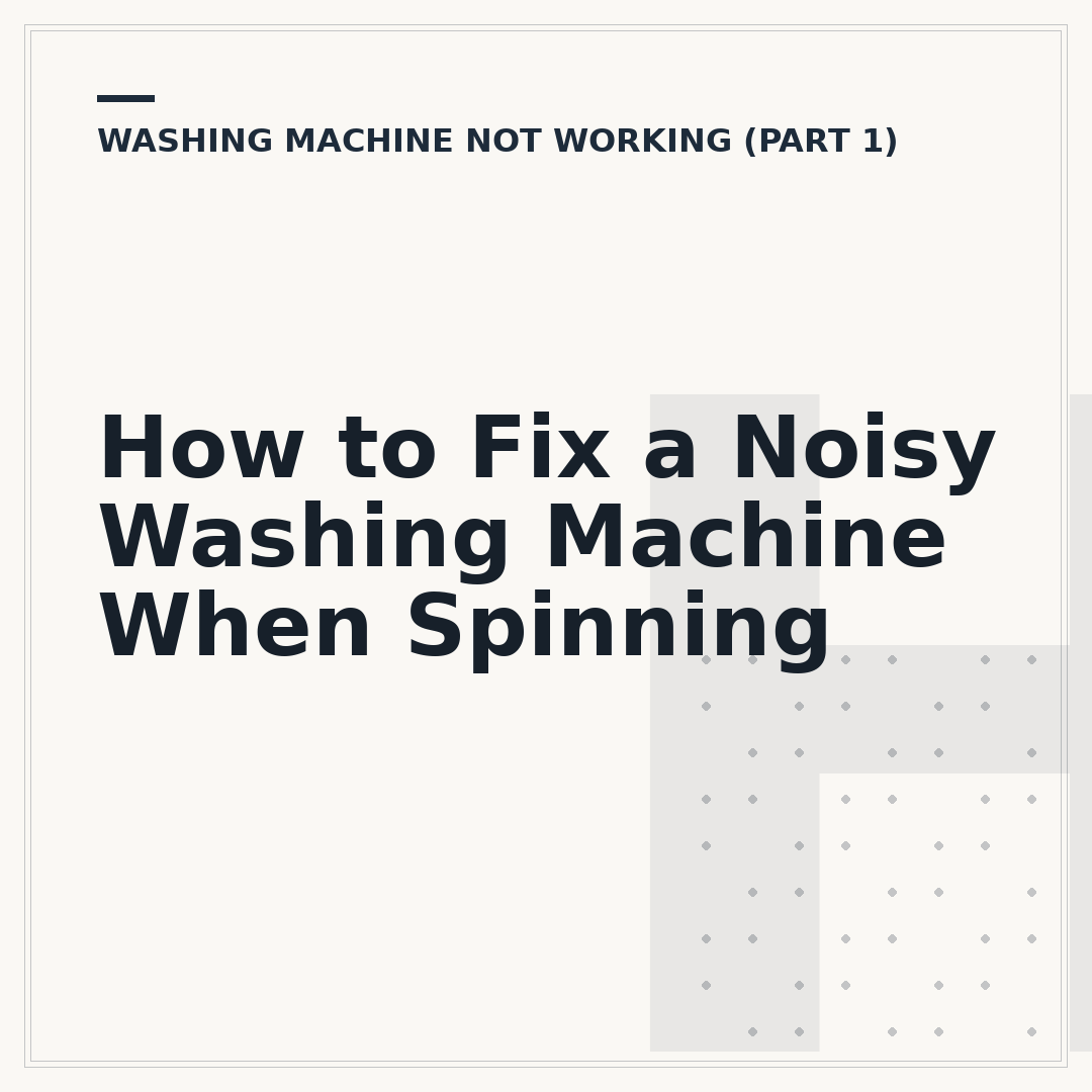 How to Fix a Noisy Washing Machine When Spinning