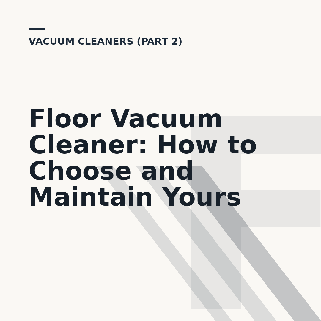 Floor Vacuum Cleaner: How to Choose and Maintain Yours