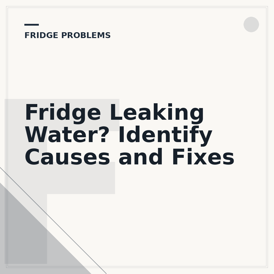 Fridge Leaking Water? Identify Causes and Fixes