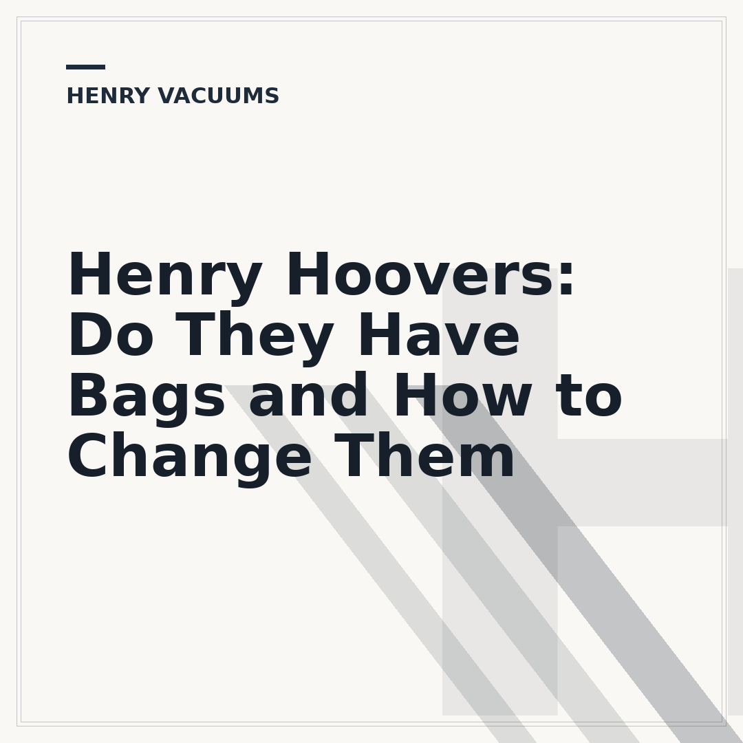 Henry Hoovers: Do They Have Bags and How to Change Them
