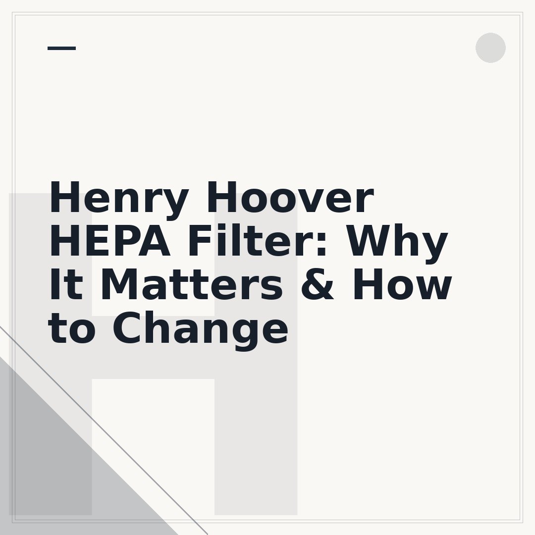 Henry Hoover HEPA Filter: Why It Matters & How to Change