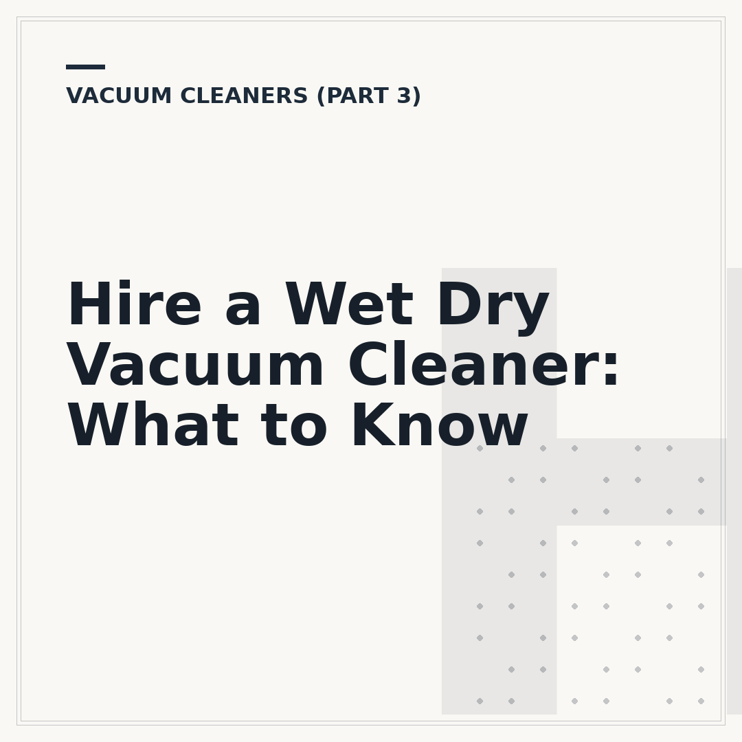 Hire a Wet Dry Vacuum Cleaner: What to Know