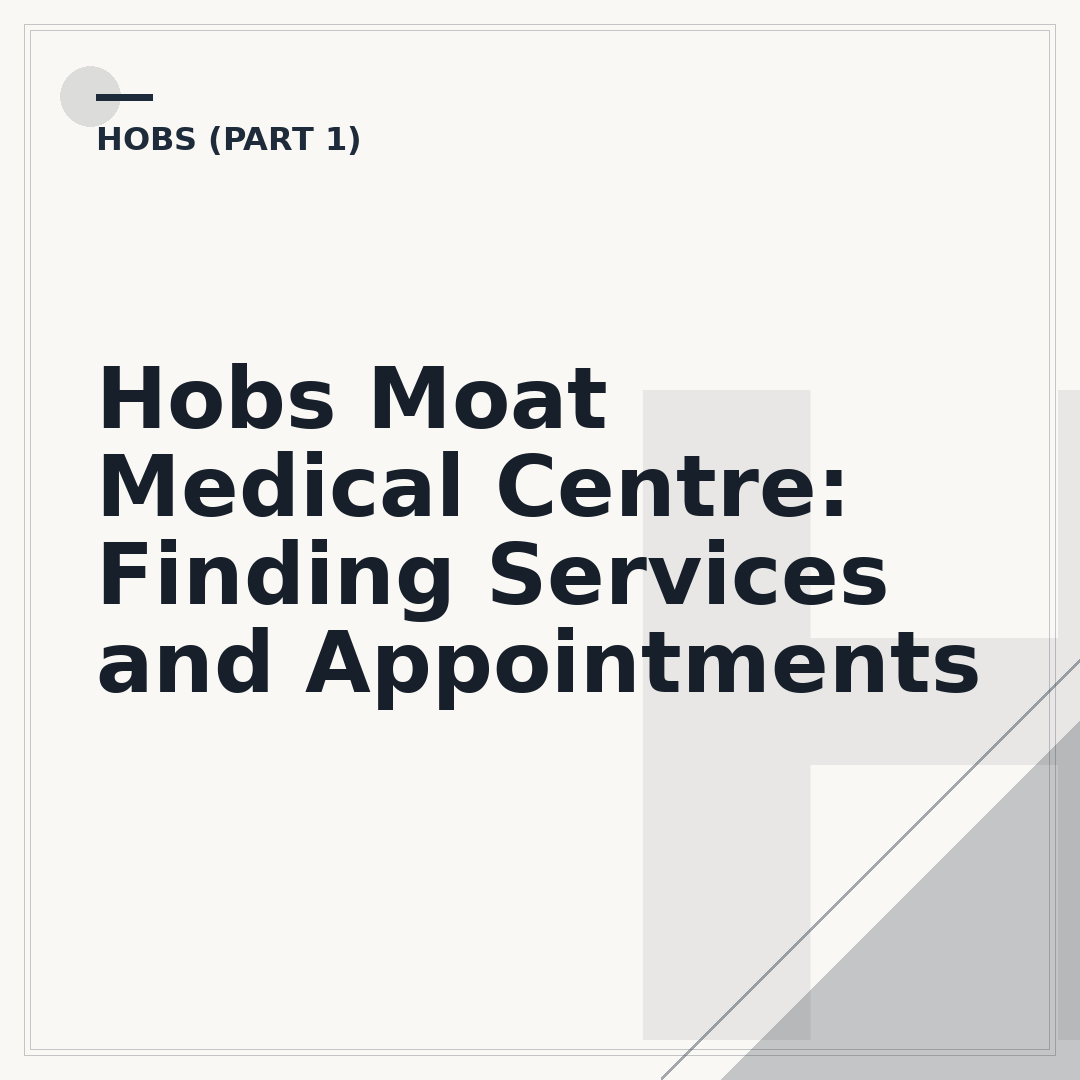 Hobs Moat Medical Centre: Finding Services and Appointments