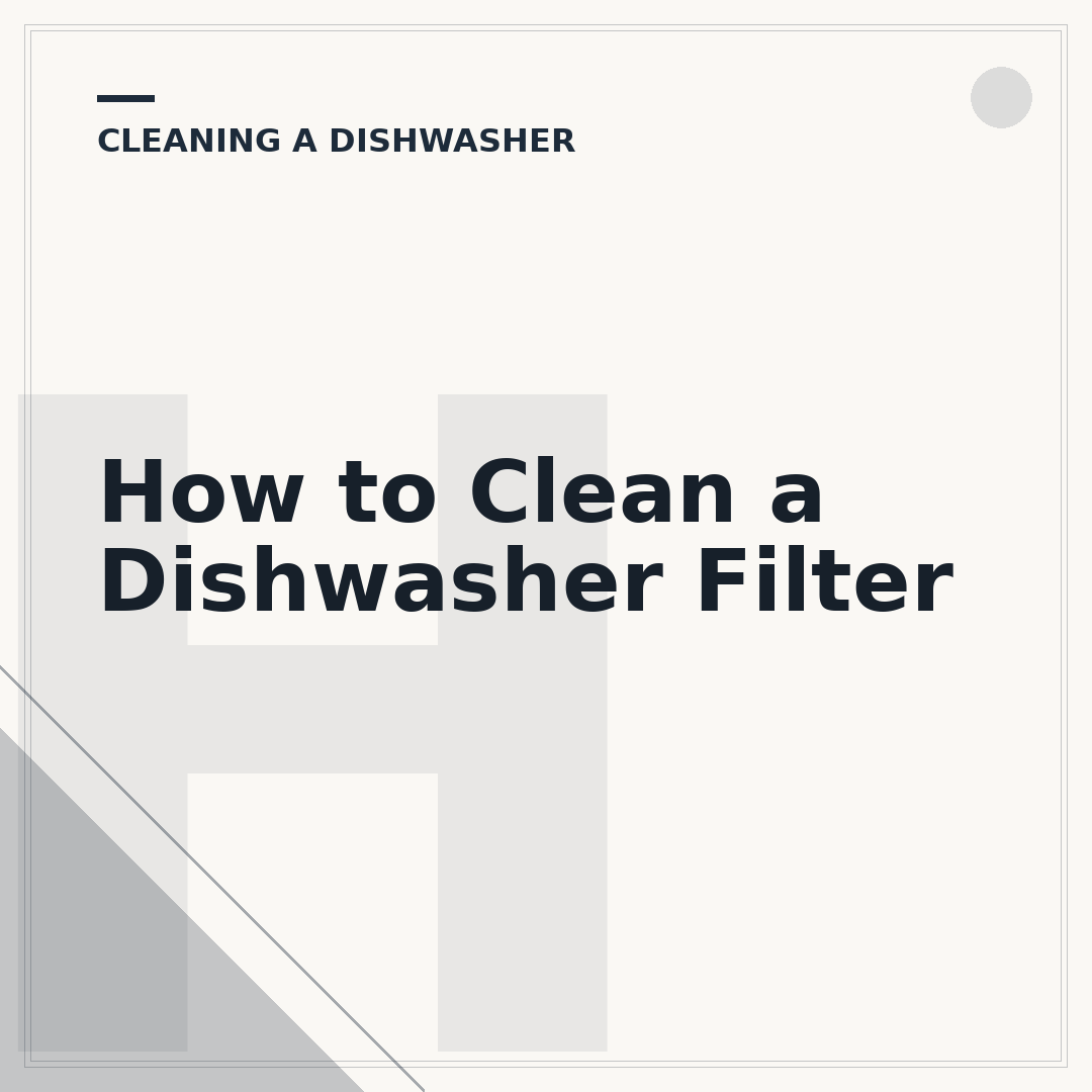 How to Clean a Dishwasher Filter