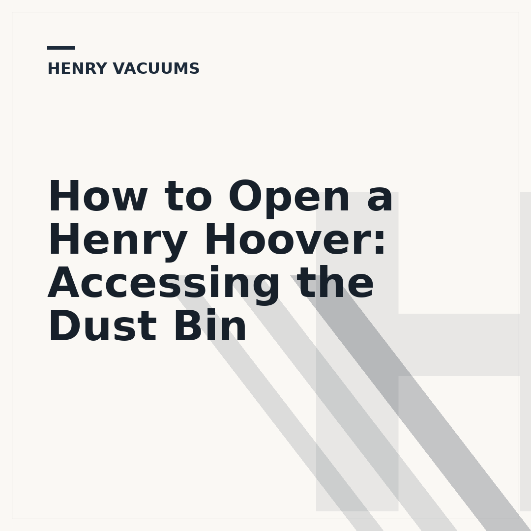How to Open a Henry Hoover: Accessing the Dust Bin