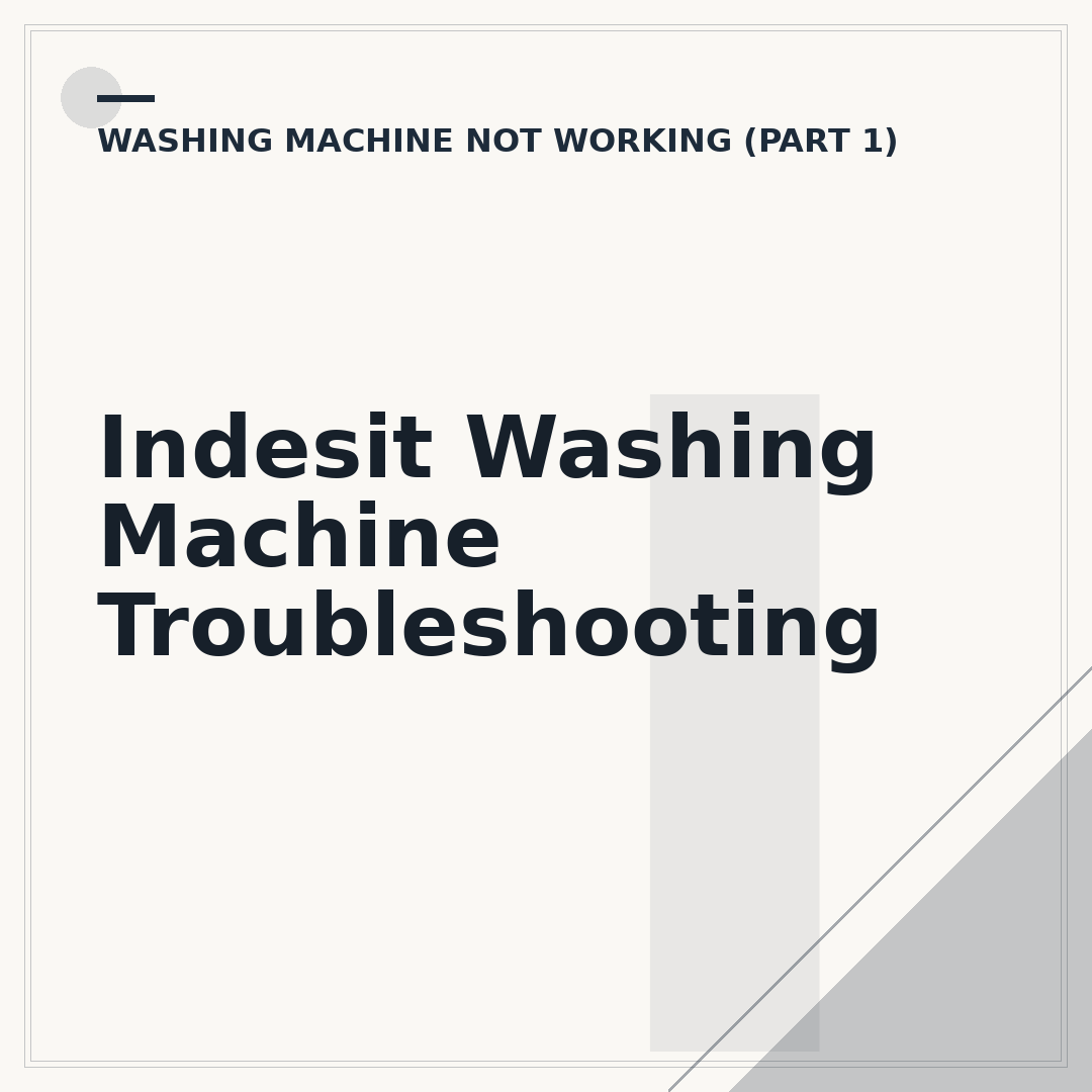 Indesit Washing Machine Troubleshooting