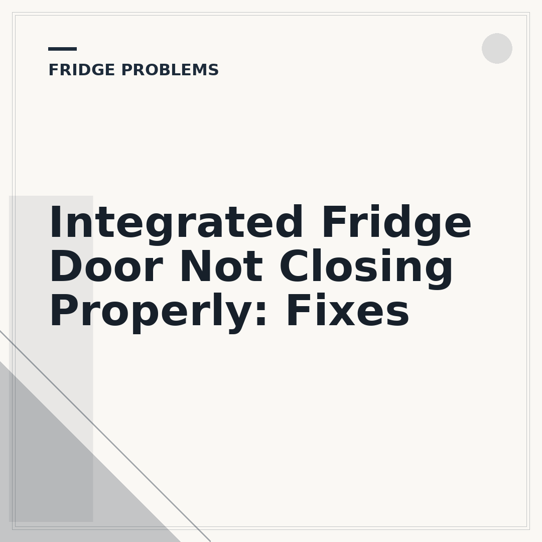 Integrated Fridge Door Not Closing Properly: Fixes