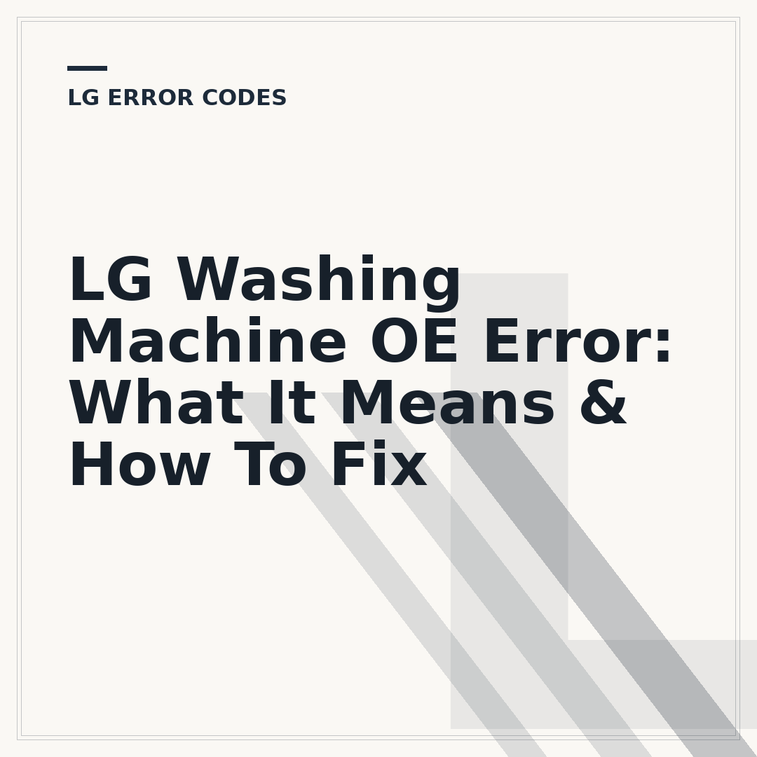 LG Washing Machine OE Error: What It Means & How To Fix