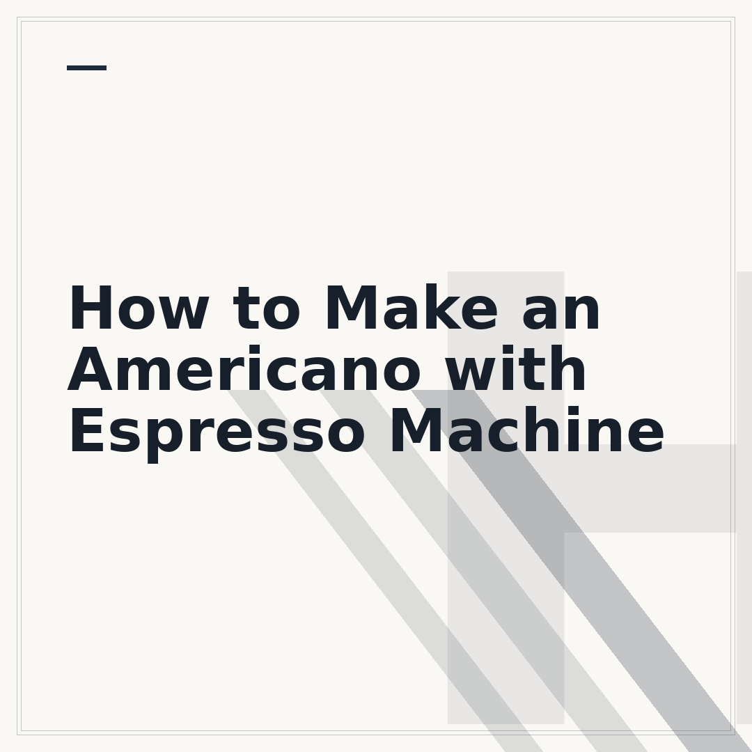 How to Make an Americano with Espresso Machine
