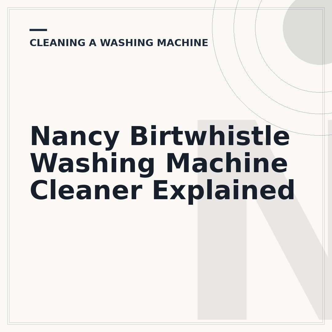 Nancy Birtwhistle Washing Machine Cleaner Explained