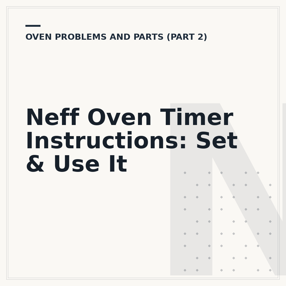 Neff Oven Timer Instructions: Set & Use It