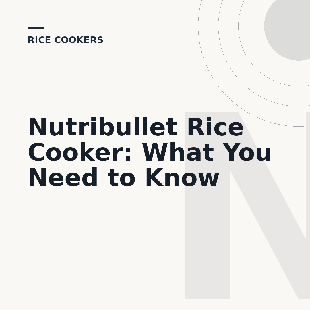 Nutribullet Rice Cooker: What You Need to Know