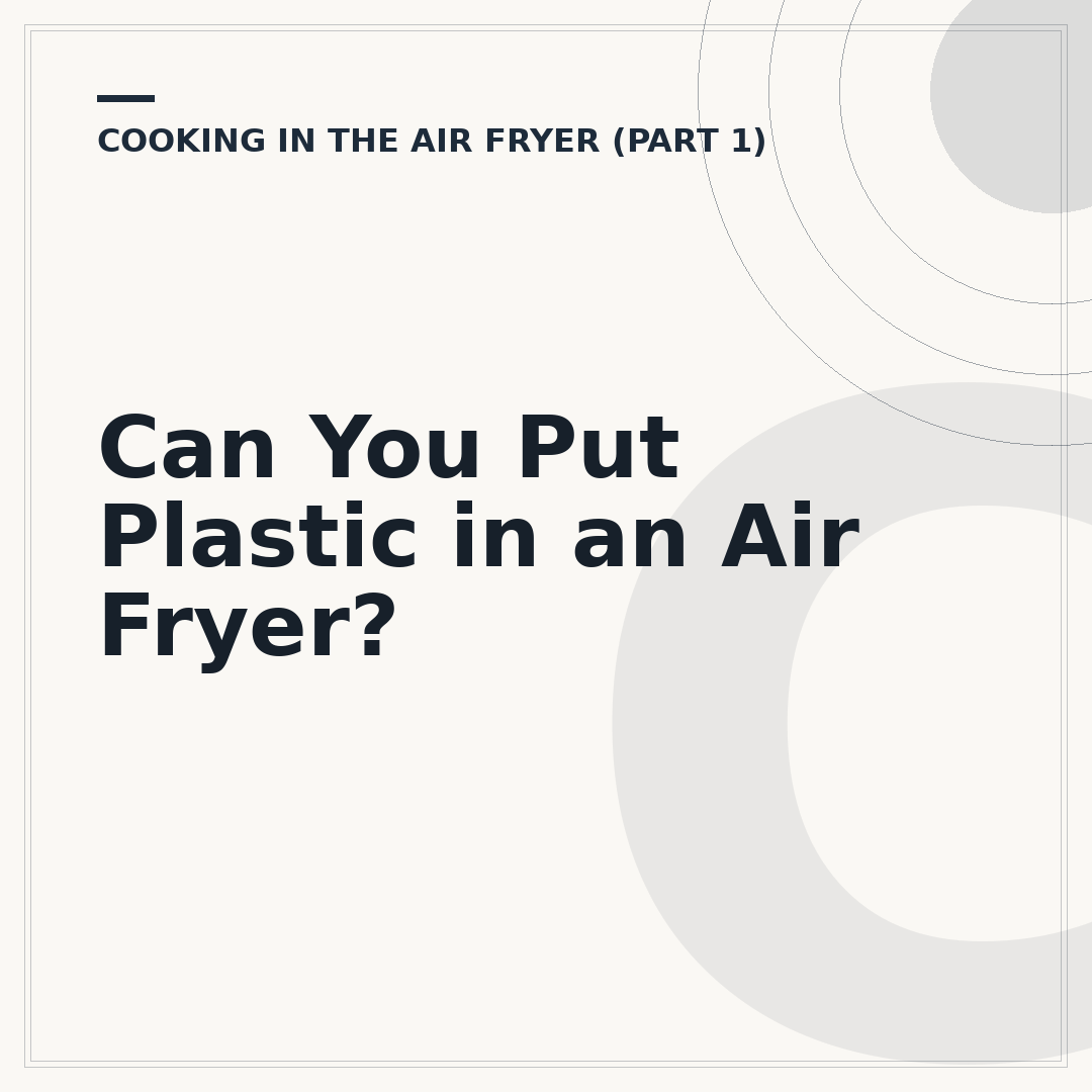Can You Put Plastic in an Air Fryer?