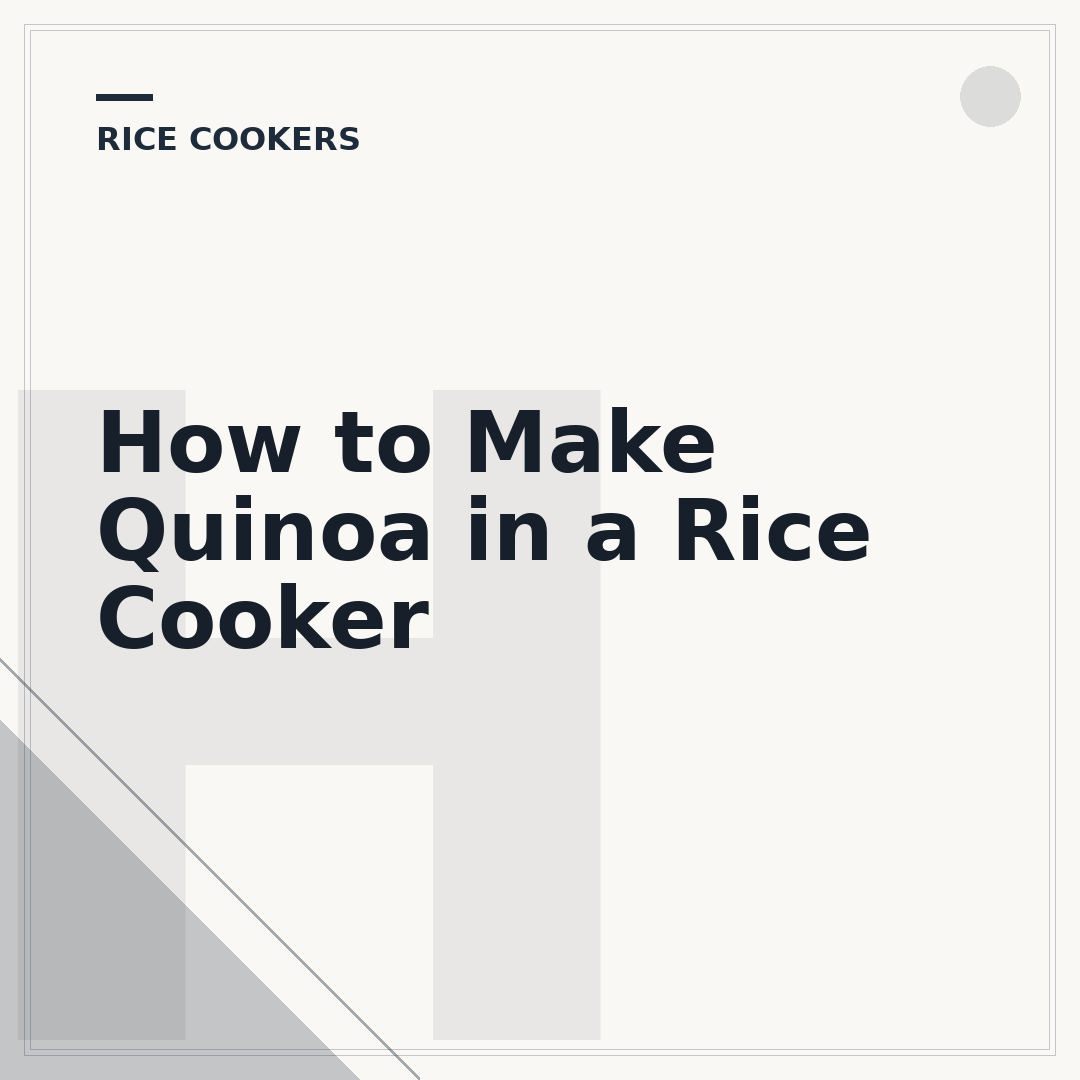 How to Make Quinoa in a Rice Cooker
