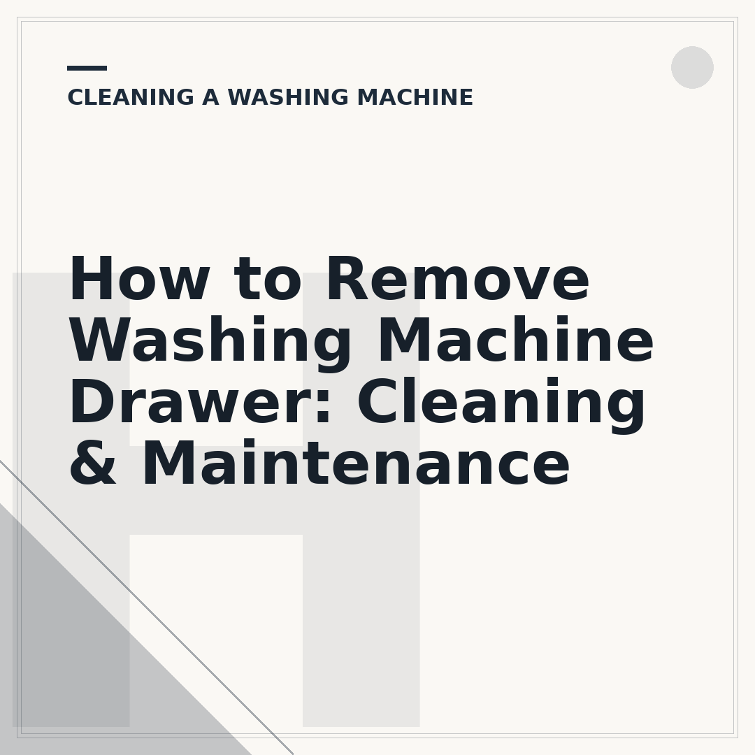 How to Remove Washing Machine Drawer: Cleaning & Maintenance