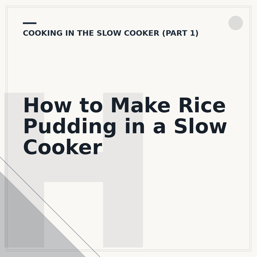 How to Make Rice Pudding in a Slow Cooker