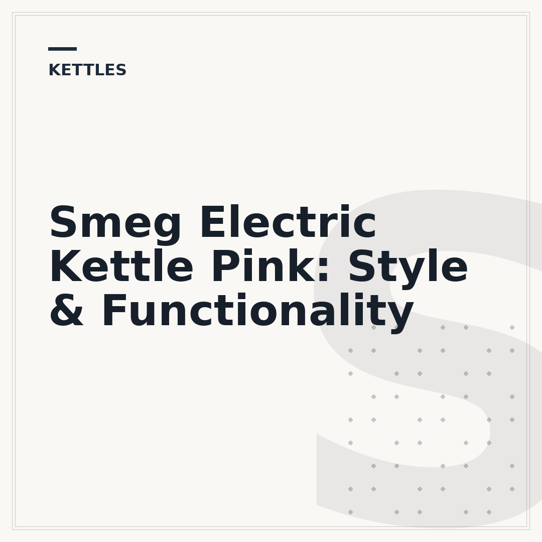 Smeg Electric Kettle Pink: Style & Functionality